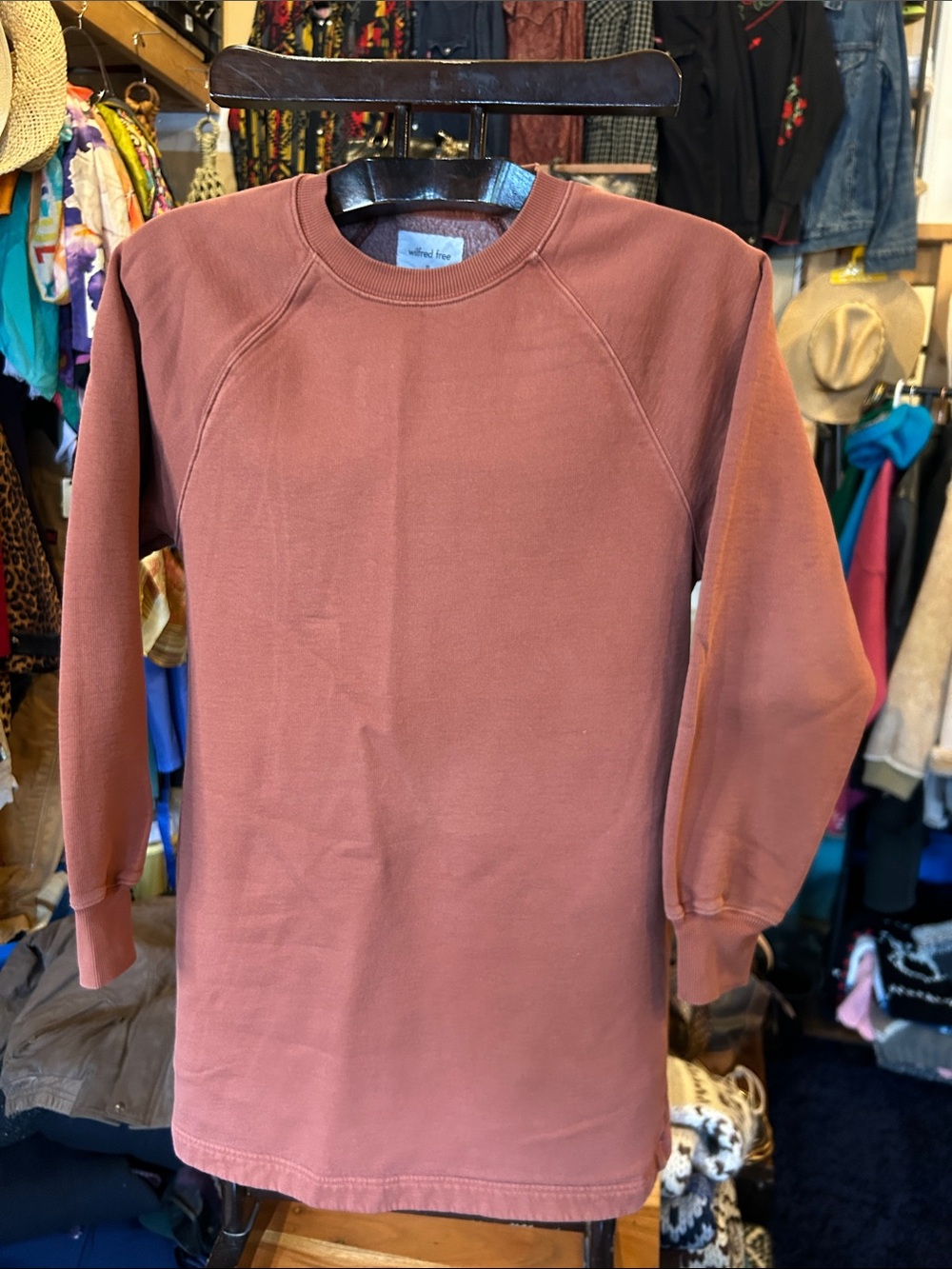 Wilfred Mini Sweater Dress- organic cotton in Salmon Pink